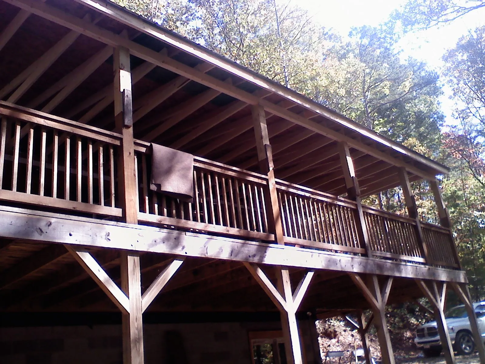 Timber framing under a new elevated porch and deck — Roof Leak Repair in Kathleen by Roofing Brothers